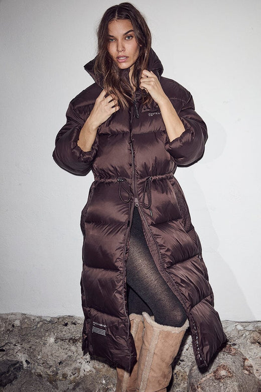 Haute L'Amitié - Climb Long Puffer Jacket HL10715 - Mocca Jakker 