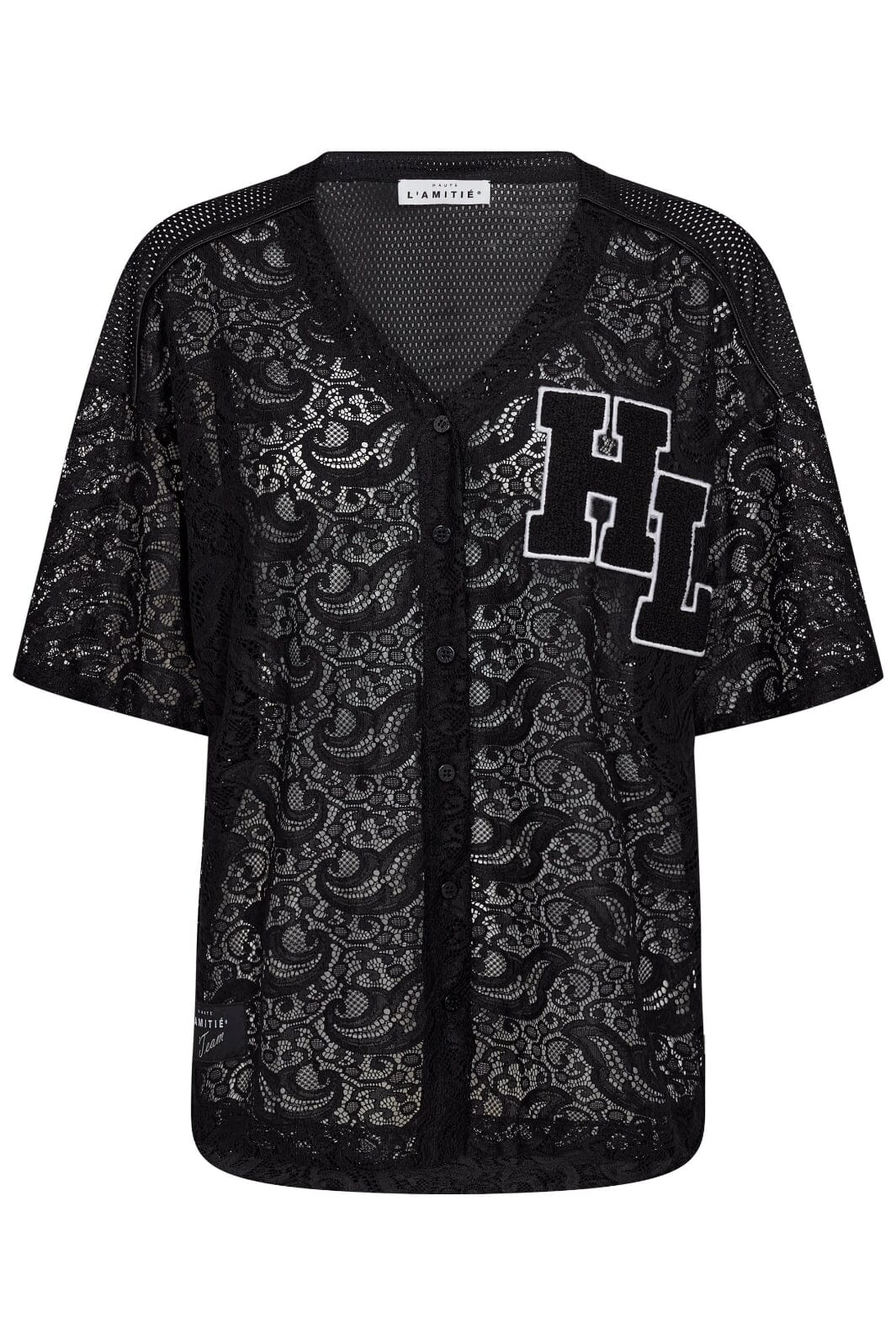 Haute L'Amitié - Court Lace Tee HL10466 - Black T-shirts 