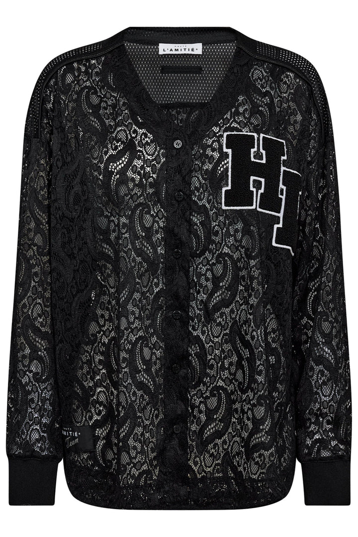 Haute L'Amitié - Court Ls Lace Tee HL10529 - Black Bluser 