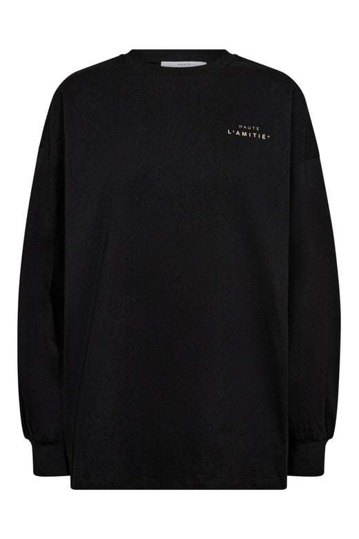 Haute L'Amitié - Crew Neck Ls Tee HL10420 - Black/ Walnut Print T-shirts 