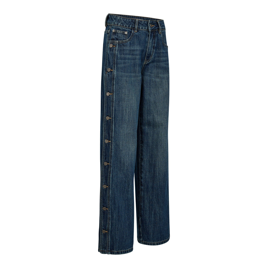 Haute L'Amitié - Denize Button Jeans HL10489 - Denim Blue Jeans 
