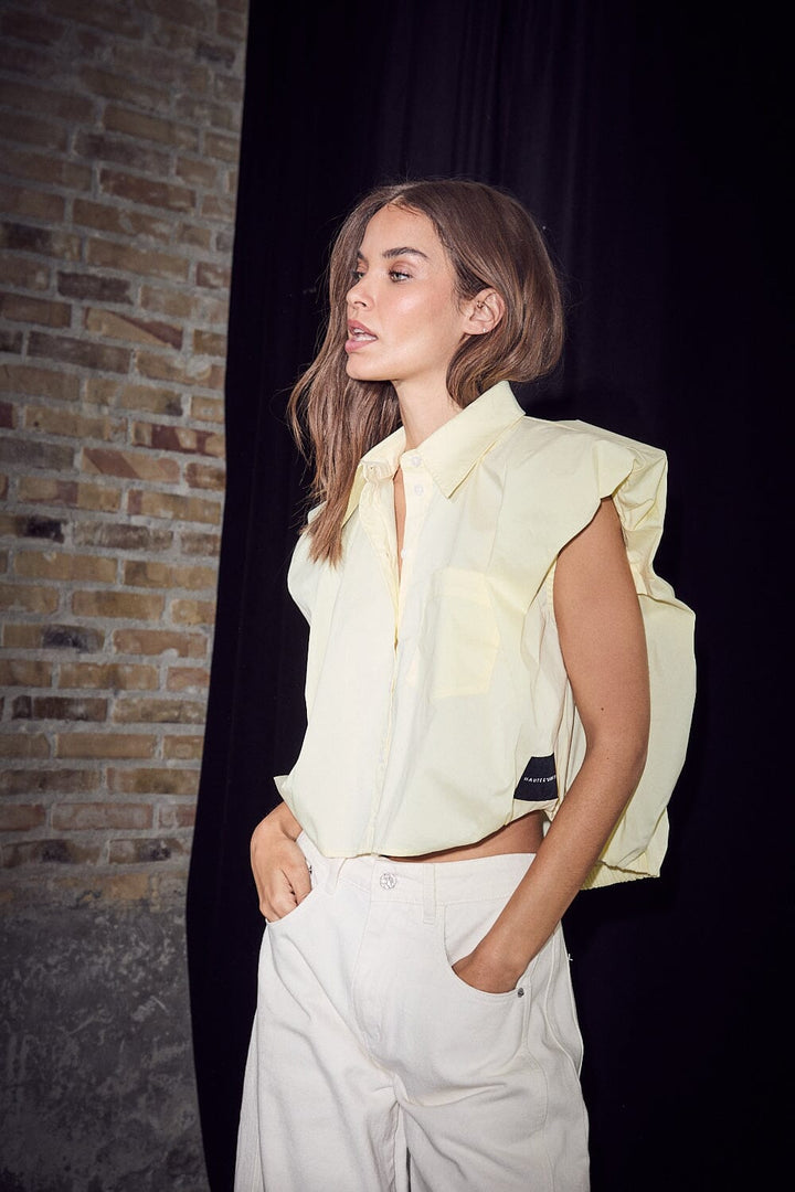 Haute L'Amitié - Dinnie Ns Poplin Shirt HL10846 - Pale Yellow Skjorter 