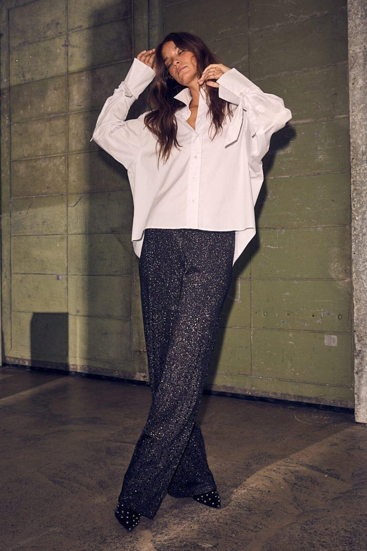 Haute L'Amitié - Hole Lurex Knit Pant HL10396 - Black Bukser 