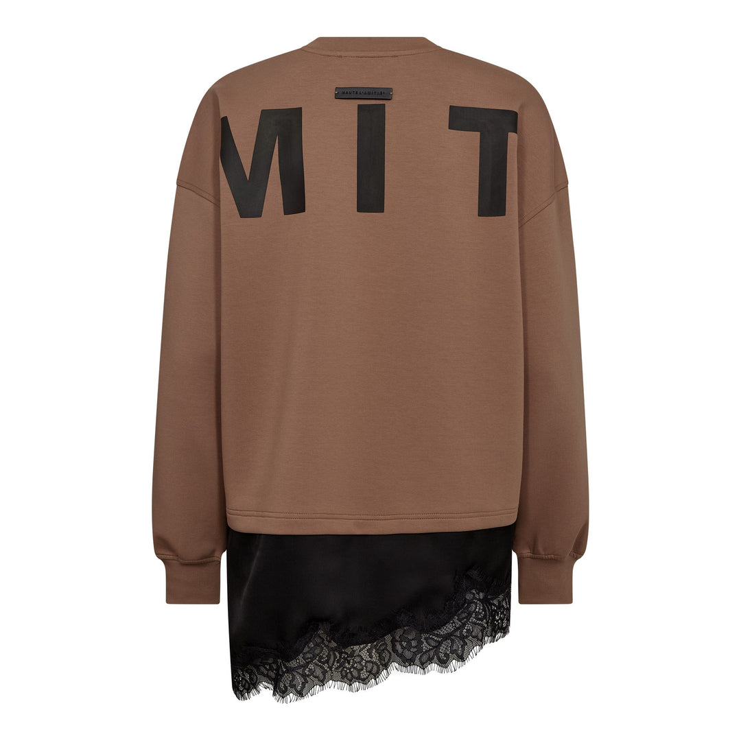 Haute L'Amitié - Maxi Split Lingerie Sweat HL10790 - Walnut Sweatshirts 