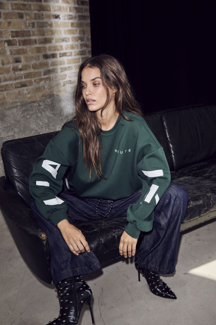Haute L'Amitié - Maxi Split Logo Sweat HL10413 - Sporty Green Sweatshirts 