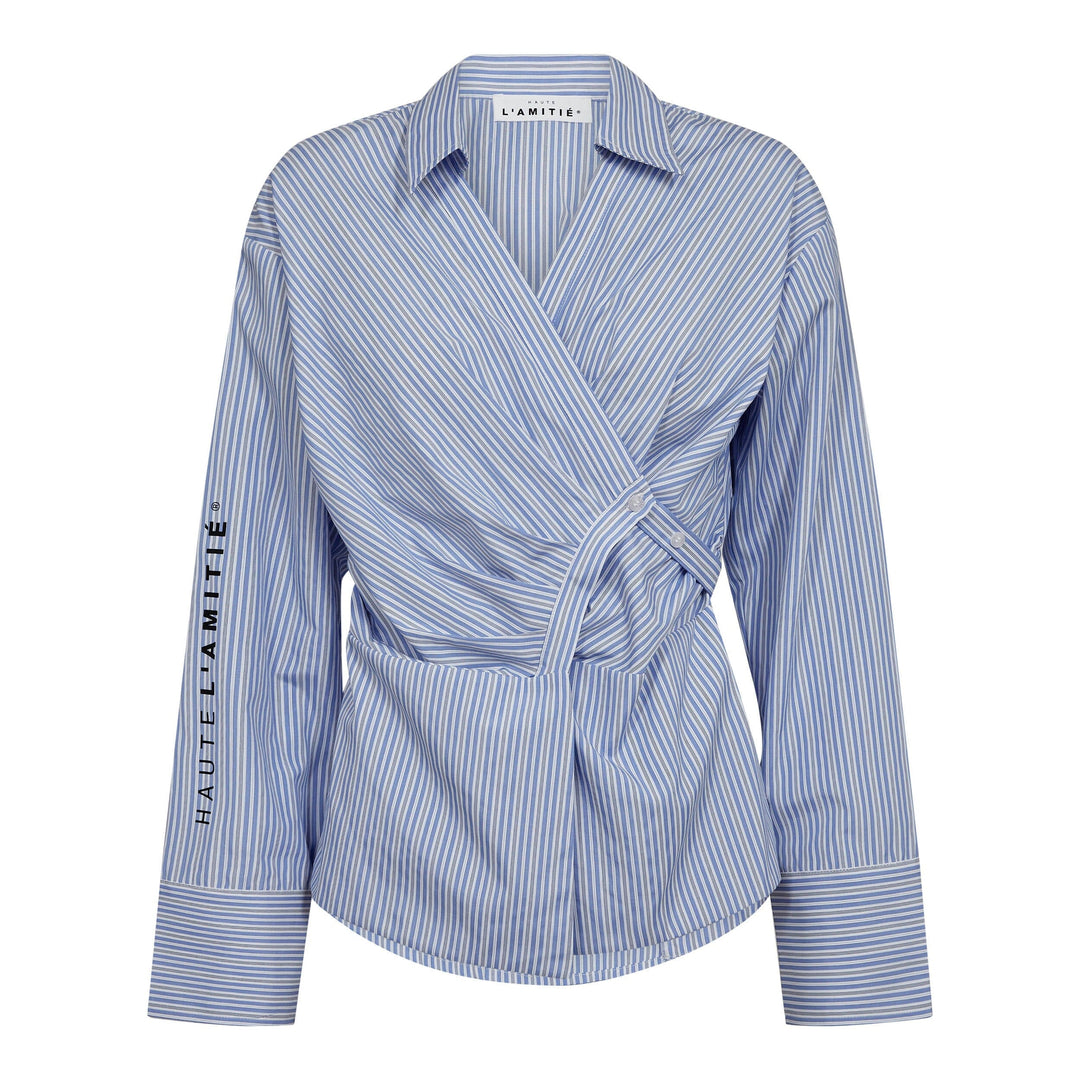 Haute L'Amitié - Nina Strap Shirt HL10795 - Pale Blue Stripe Skjorter 