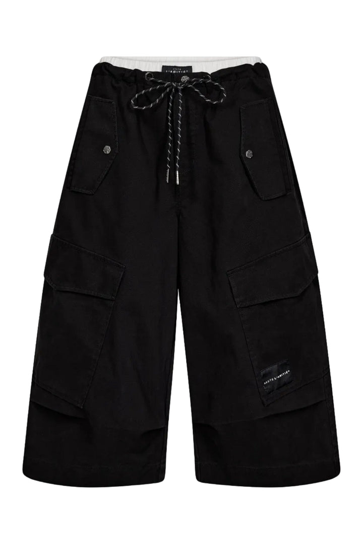 Haute L'Amitié - Pull On Cargo Bermudas Hl11005 - Black Shorts 