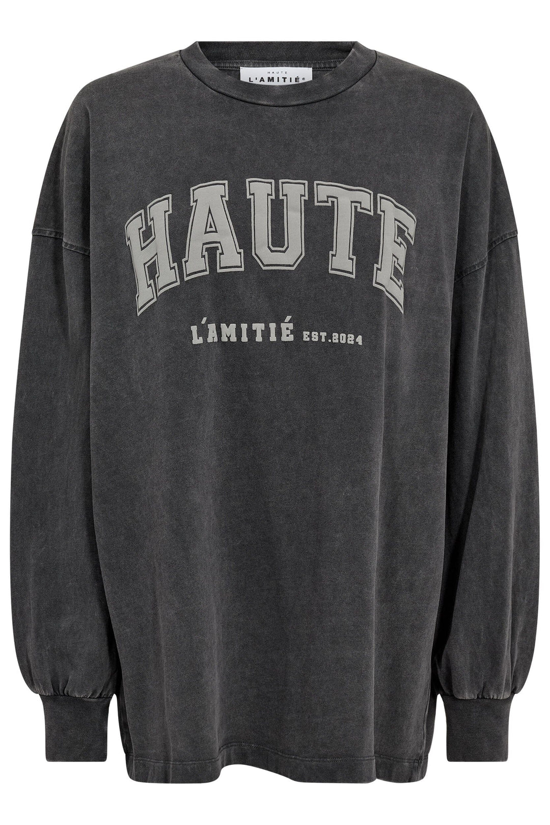 Haute L'Amitié - Romie Acid Back Hole Sweat HL10691 - Black Acid Wash Sweatshirts 