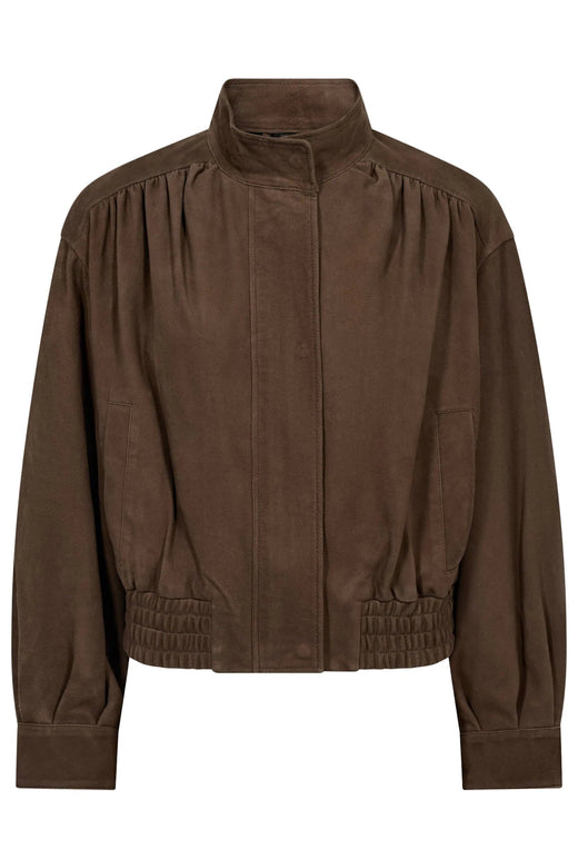 Haute L'Amitié - Suede Gather Crop Jacket HL10821 - Walnut Jakker 
