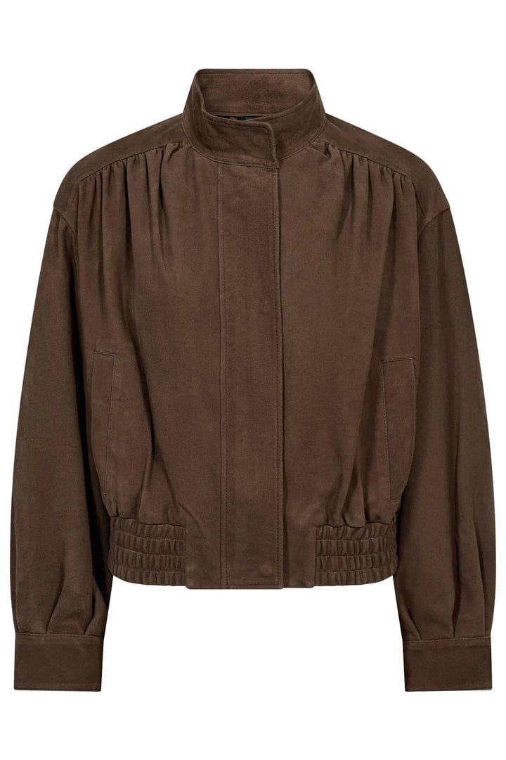 Haute L'Amitié - Suede Gather Crop Jacket HL10821 - Walnut Jakker 