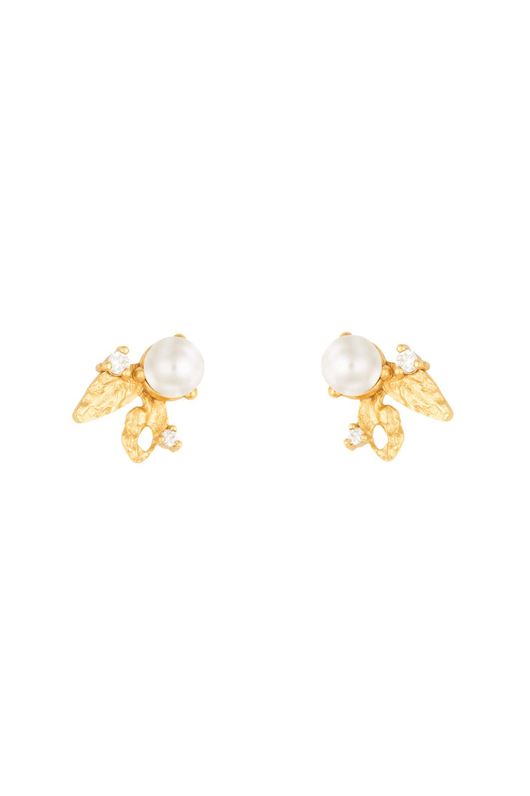 House Of Vincent - Venus Folia Earrings VJ245-UEG - White - Gilded