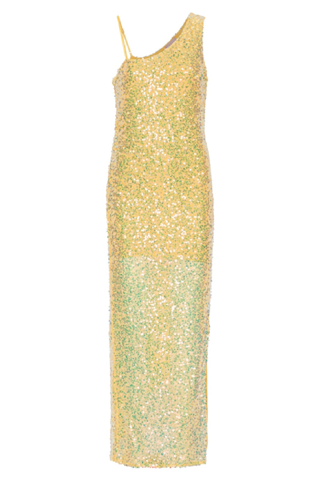 Hunkøn - Aya One shoulder sequin dress - Light Yellow 