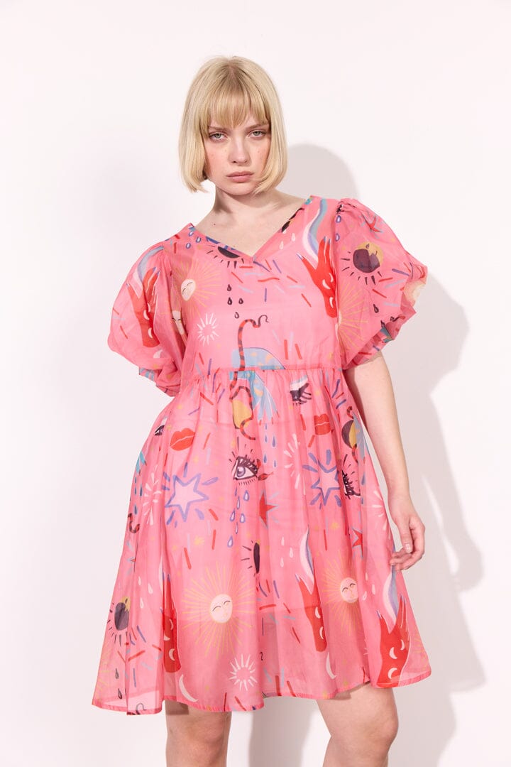 Hunkøn - Carly Dress 25960 - Graffiti Art Print Kjoler 