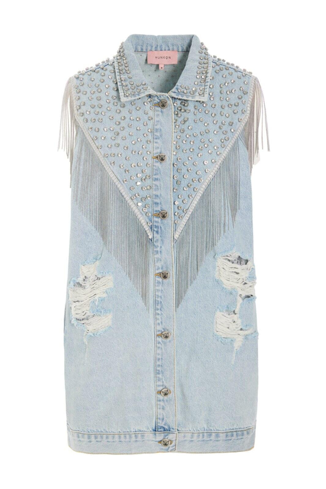 Hunkøn - Priya Gem Vest 26089 - Light Denim Veste 