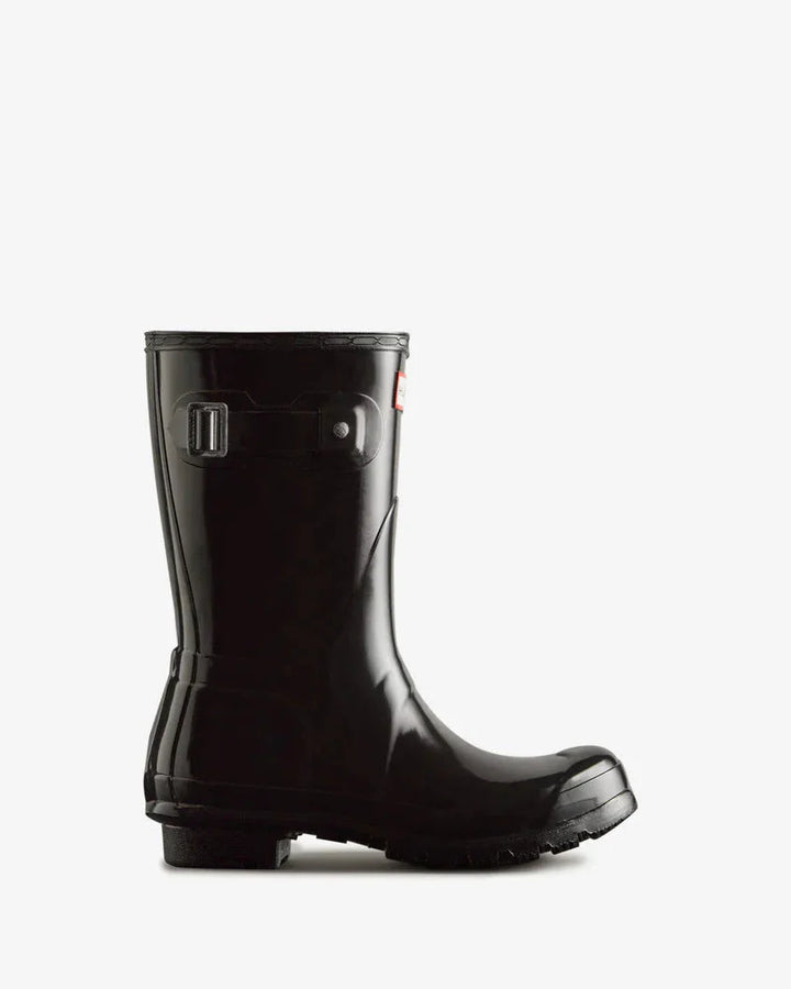 Hunter - Womens Original Short Gloss Boot Wfs1000rglblk - Black Gummistøvler 