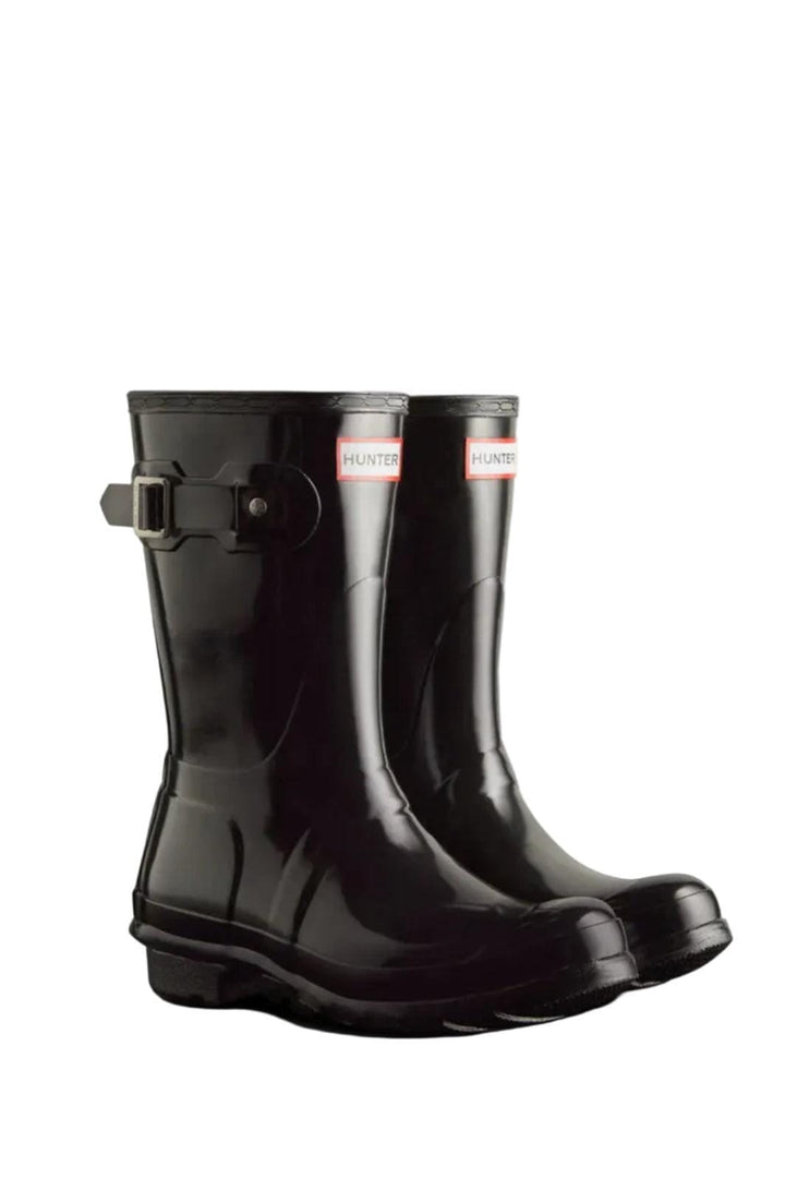 Hunter - Womens Original Short Gloss Boot Wfs1000rglblk - Black Gummistøvler 