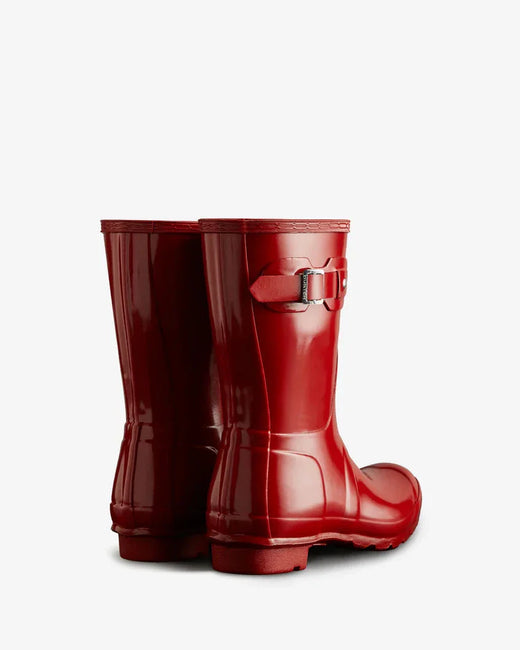 Hunter - Womens Original Short Gloss Boot Wfs1000rglmlr - Military Red Gummistøvler 