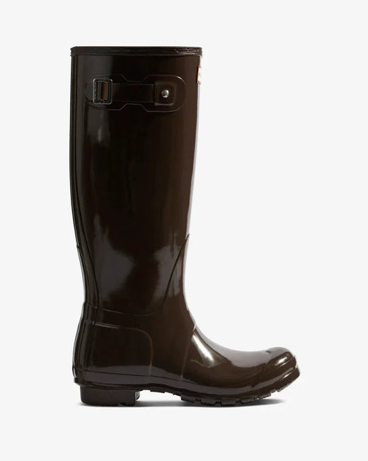 Hunter - Womens Original Tall Gloss Boot Wft1000rglcb - Chocolate Brown Gummistøvler 