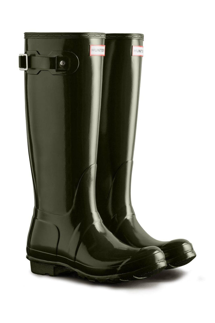 Hunter - Womens Original Tall Gloss Boot Wft1000rgldov - Dark Olive Gummistøvler 