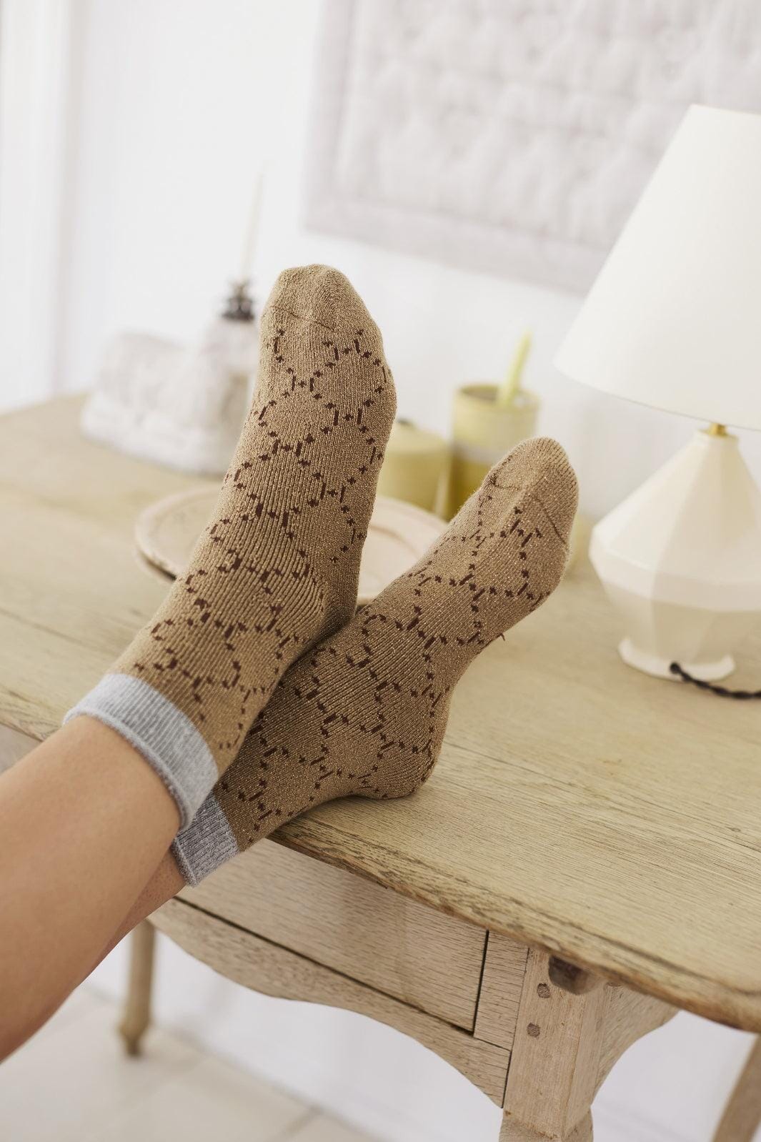 Hype The Detail - Cosy Socks Logo 37345-75 - 9002 - Sand Strømper 