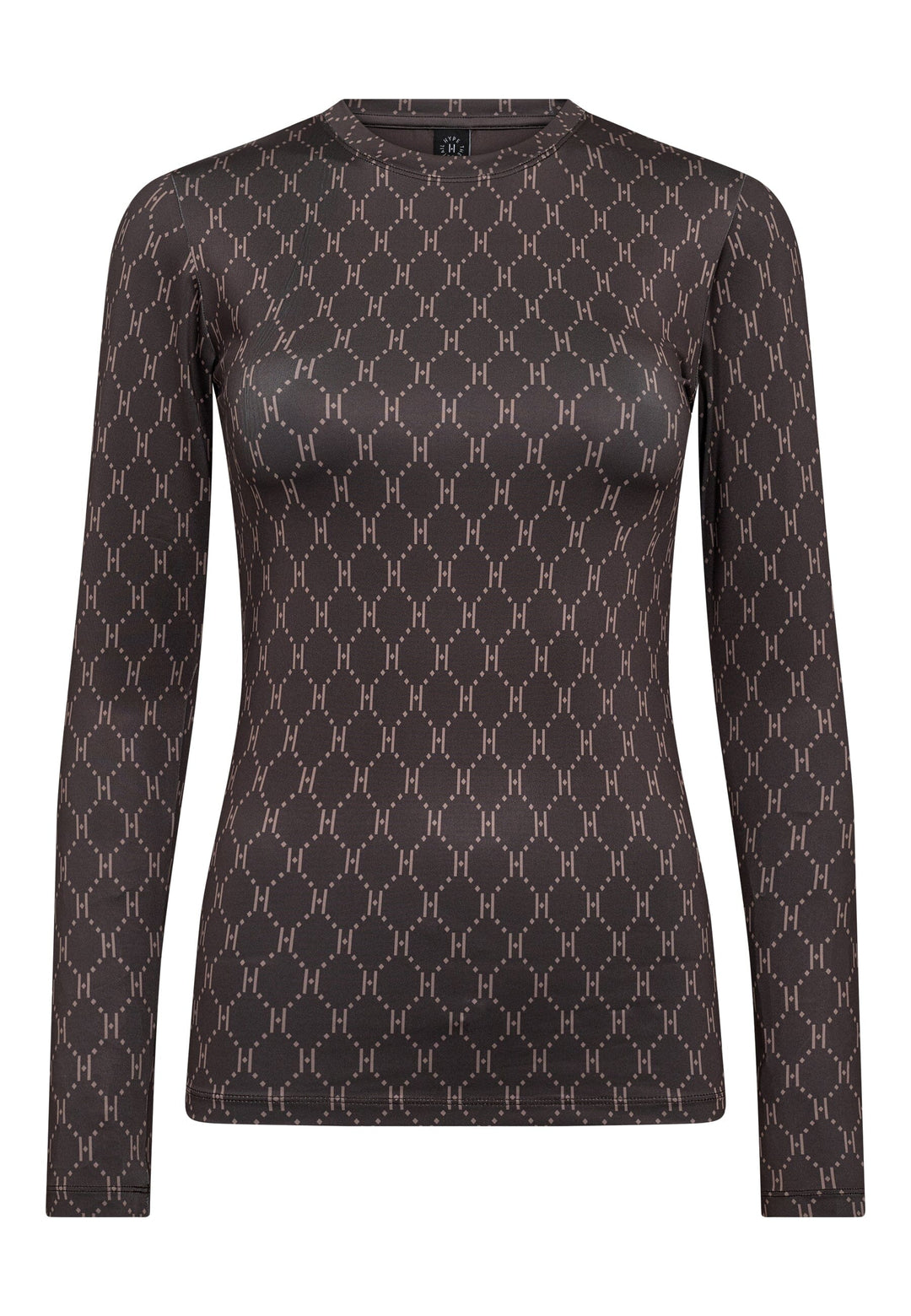 Hype The Detail - Printed Blouse 200-14 - 51 - Brun Bluser 