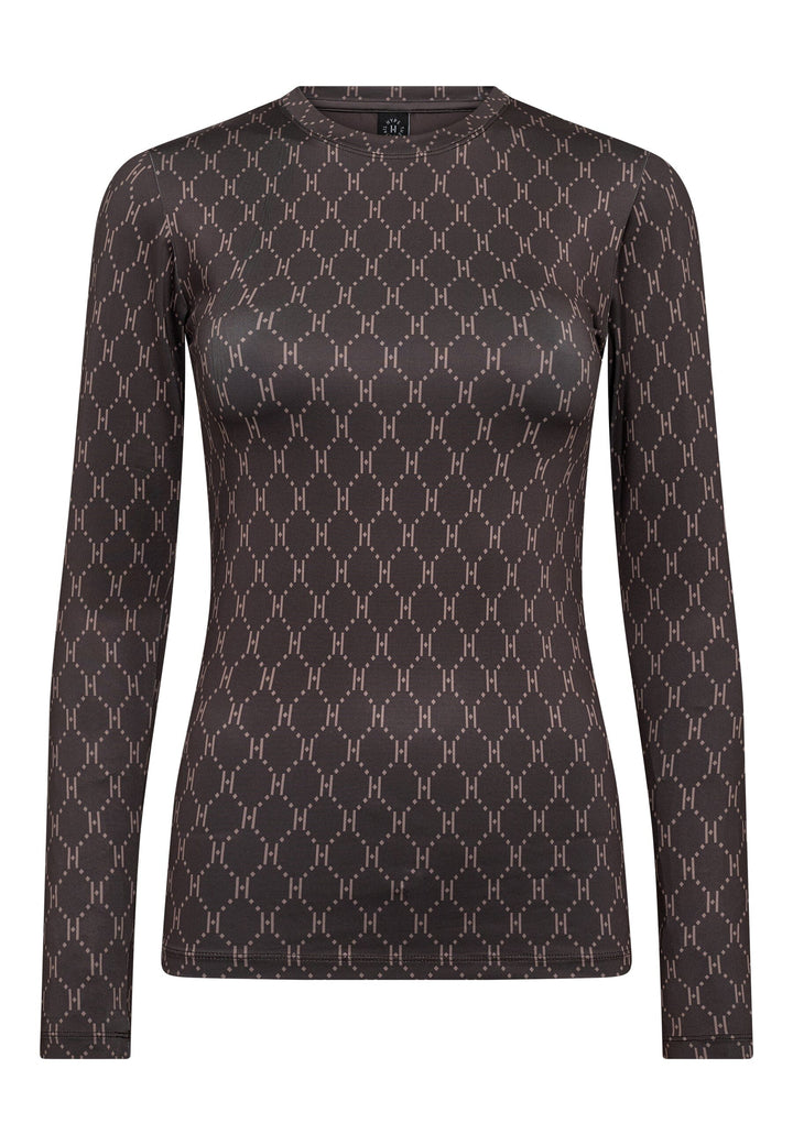 Hype The Detail - Printed Blouse 200-14 - 51 - Brun Bluser 