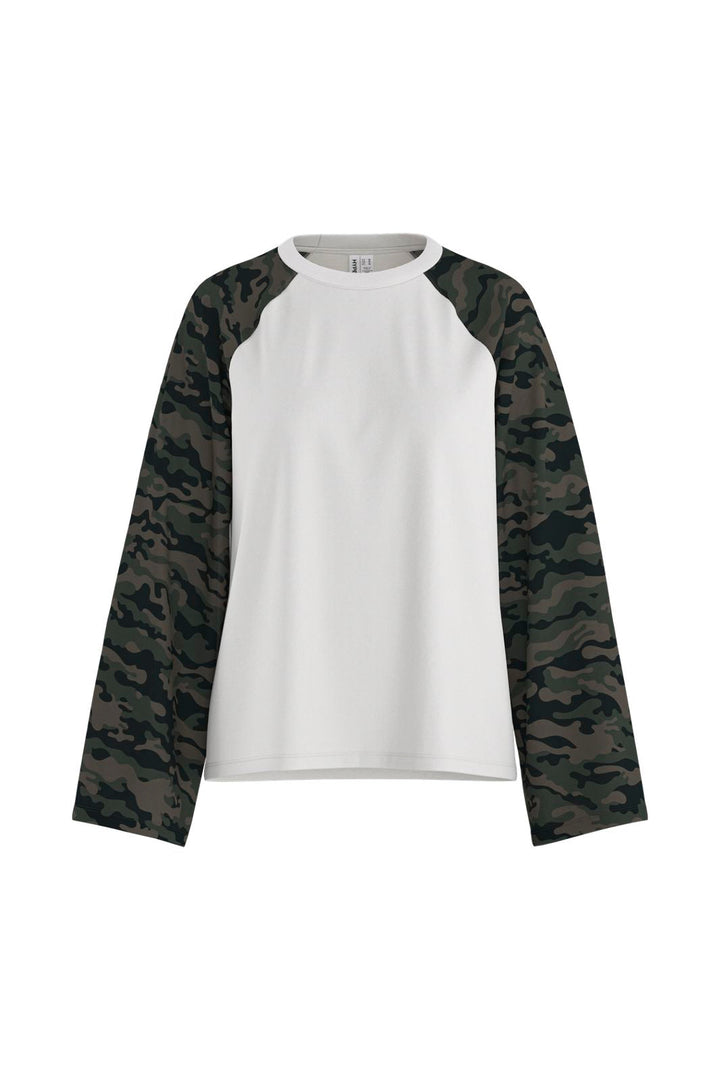 Hypedrop - Hdocelle Ls Boxy Long Top 32001258 - 5311167 - Cloud Dancer Camouflage