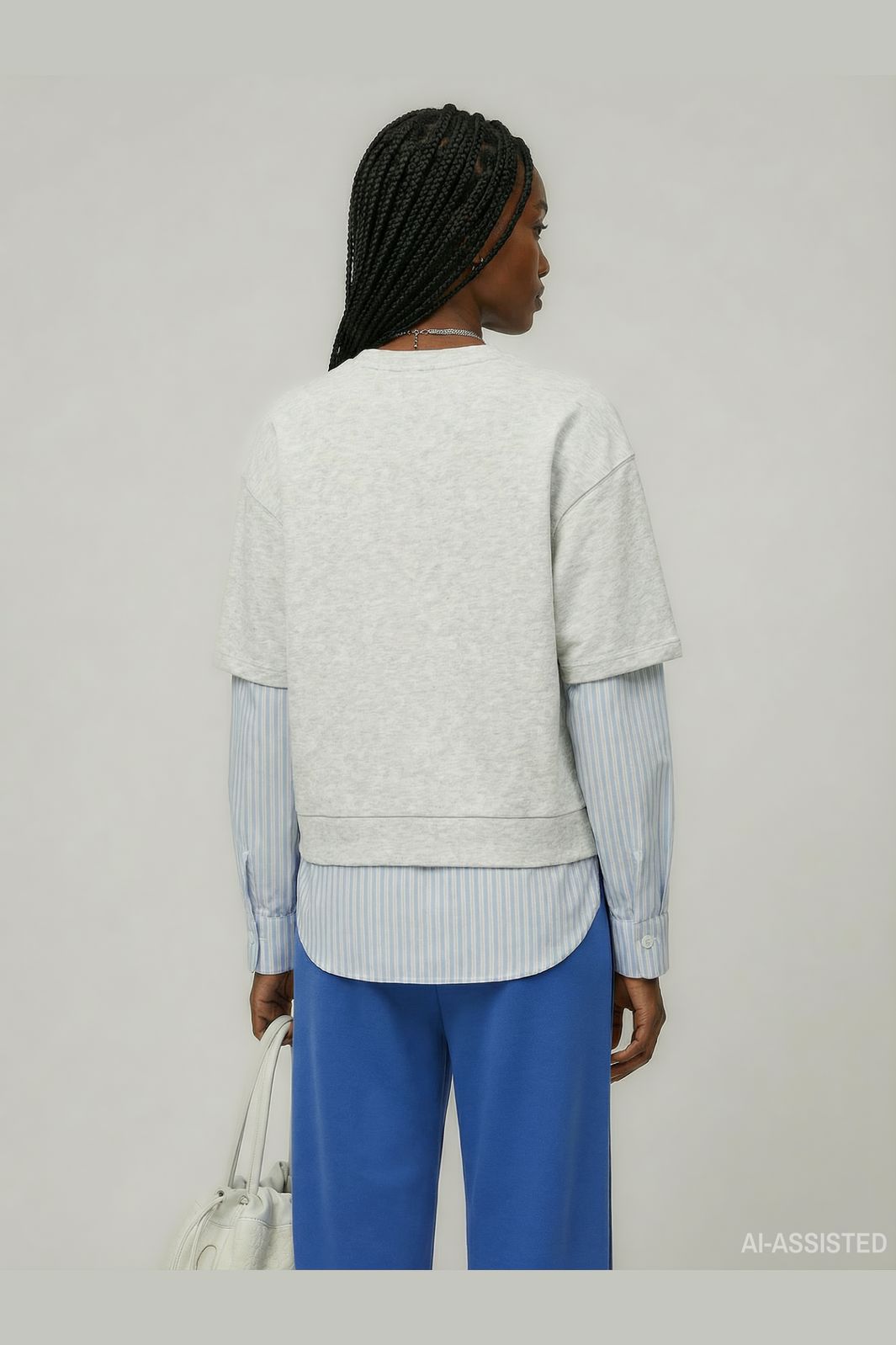 Hypedrop - Hdyulia Shirt Mix Sweat 32000591 - 5140142 - Light Grey Melange