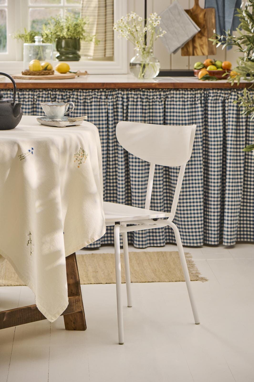 Ib Laursen - Dug Flora aflang m/margueritter, kornblomster og smørblomster butter cream - Bomuld, Polyester - 63017-82