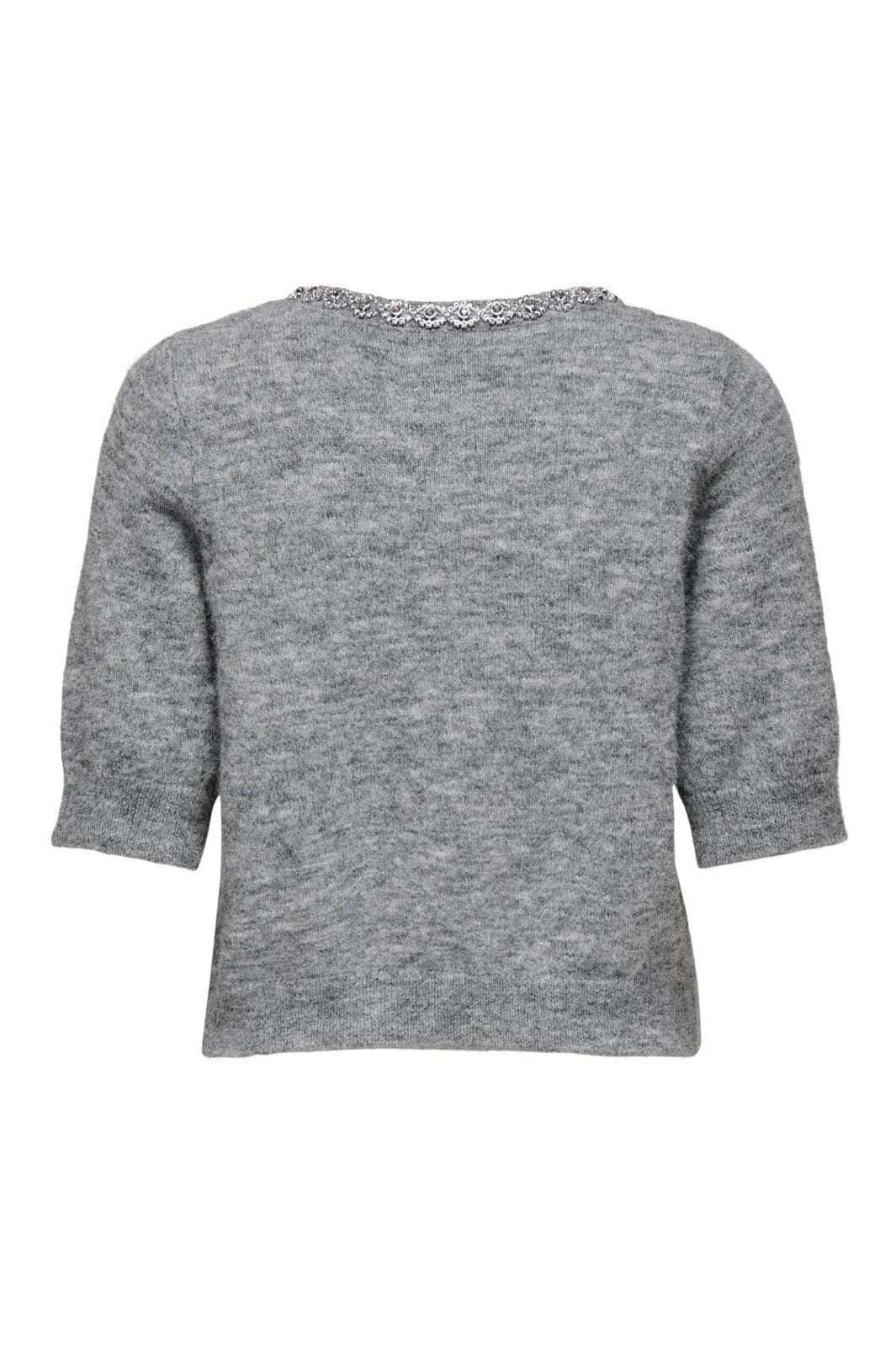 JDY - Jdyalva Life 2/4 Embel Cardigan Knt - 4743463 Medium Grey Melange Silver Embellishment