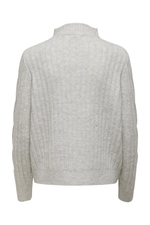 JDY - Jdyandrea L/S Zip Cable Pullove Knt - 3764168 Super Light Grey Melange