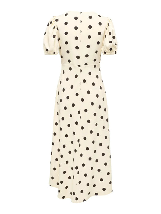 JDY - Jdyaya S/S Midi Dress Dia - 5056548 Whitecap Gray Chocolate Torte Dot Kjoler 