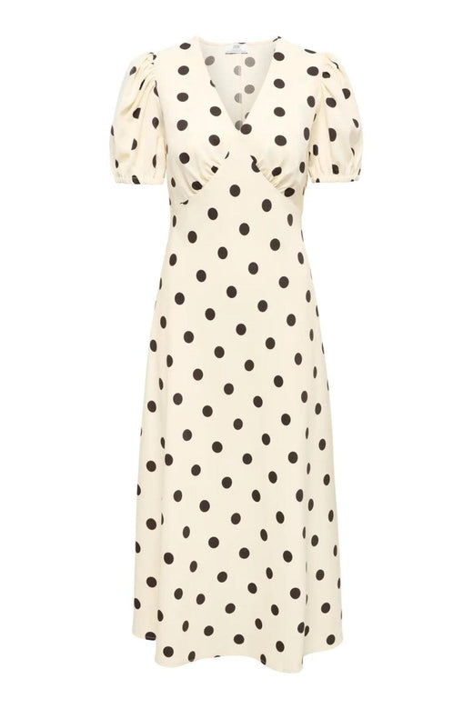 JDY - Jdyaya S/S Midi Dress Dia - 5056548 Whitecap Gray Chocolate Torte Dot Kjoler 