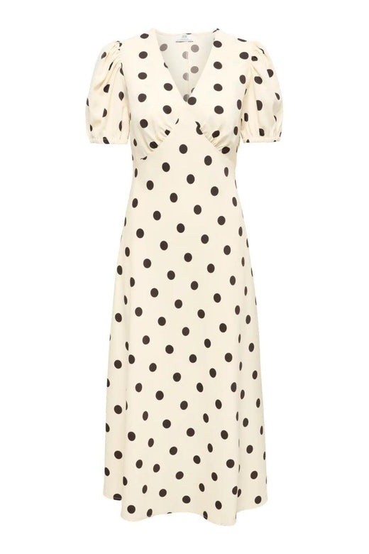 JDY - Jdyaya S/S Midi Dress Dia - 5056548 Whitecap Gray Chocolate Torte Dot Kjoler 