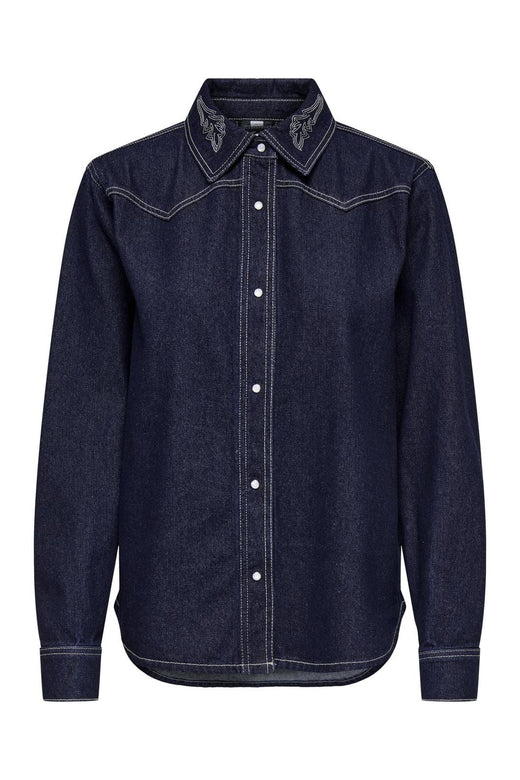 Jdy - Jdybella Embroidery Shirt - 4743674 Dark Blue Denim