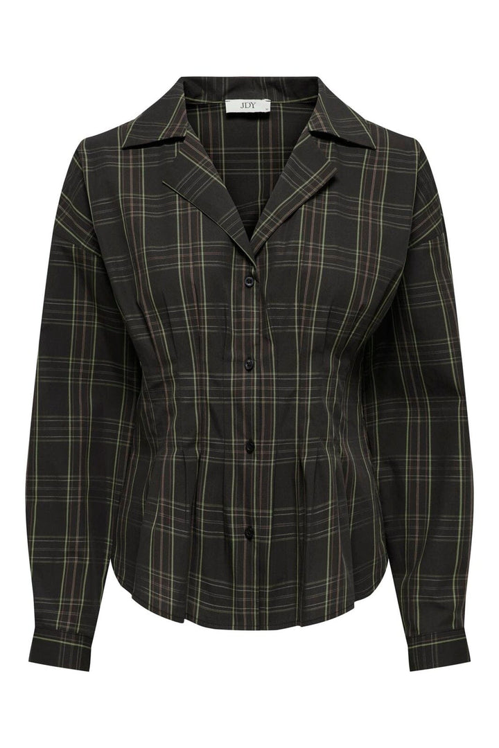 JDY - Jdybetty Life L/S Fitted Shirt - 5083303 Slate Black Green&Red