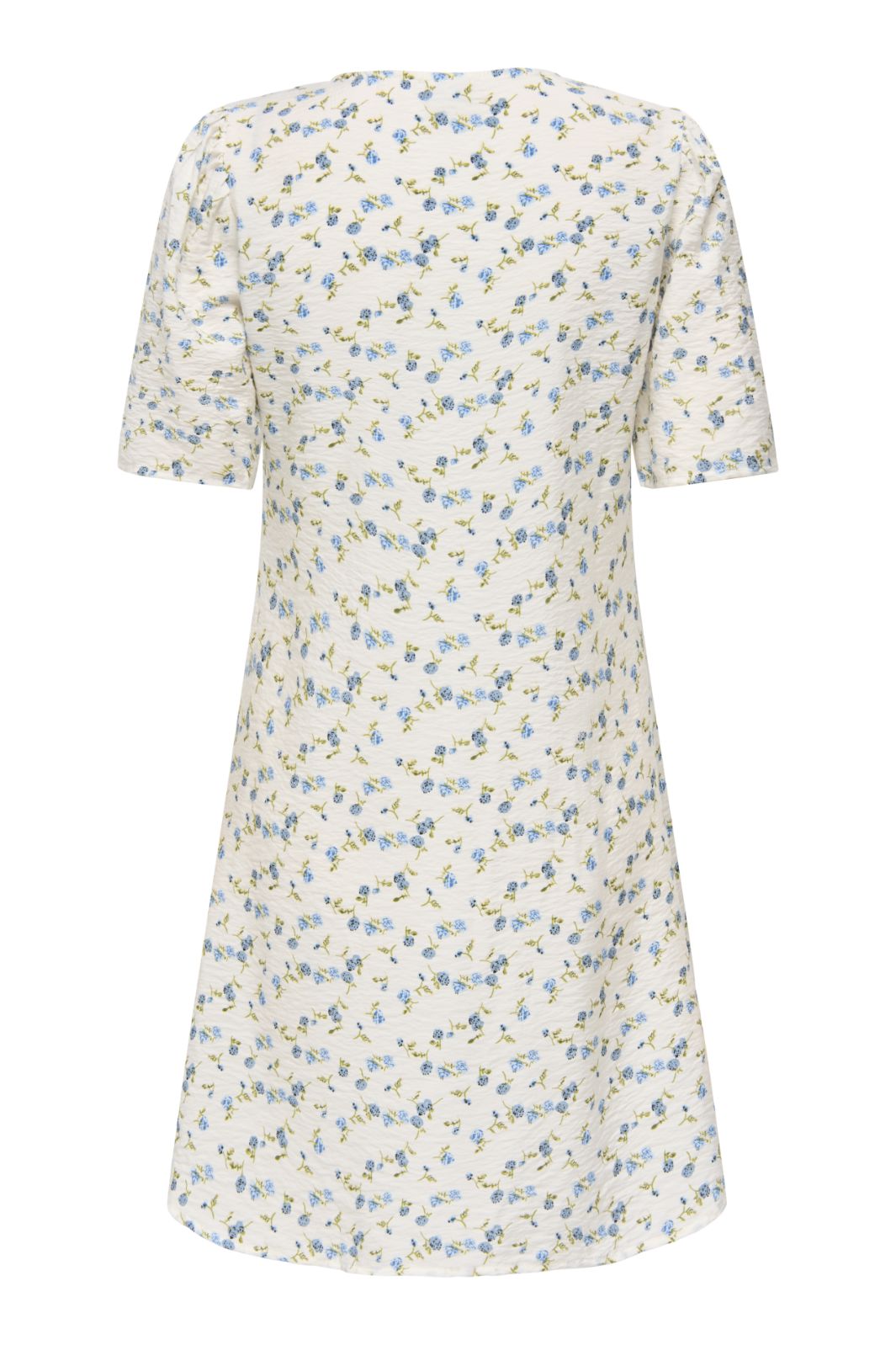 JDY - Jdycarrie 2/4 Short Dress - 4978336 Cloud Dancer Blue Mini Flower Kjoler 