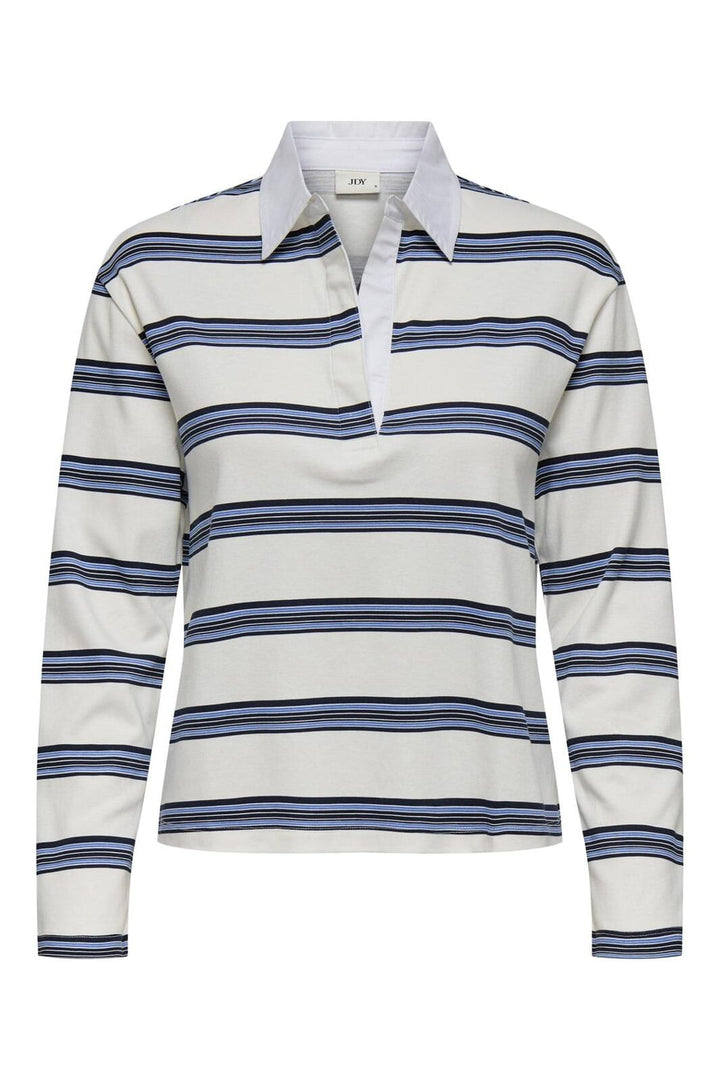 JDY - Jdydarling L/S Polo Shirt - 4822444 Cloud Dancer Mix Colors