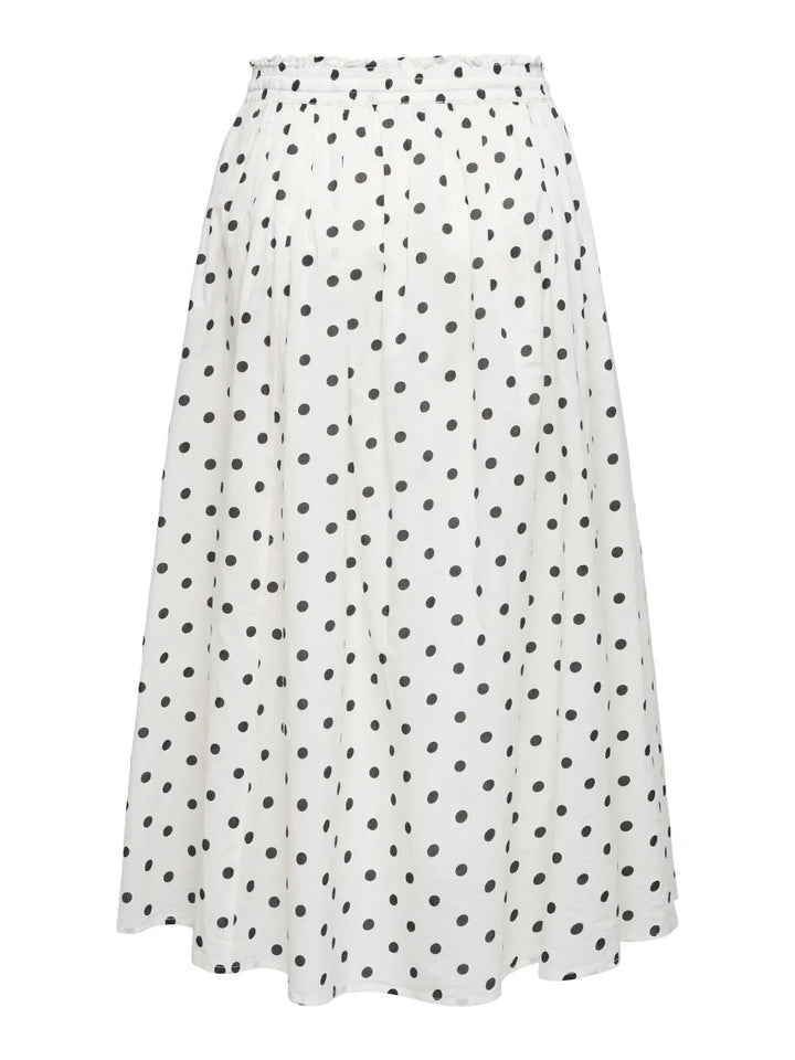 JDY - Jdydiego Maxi Skirt - 5040496 Cloud Dancer Black Dot Nederdele 