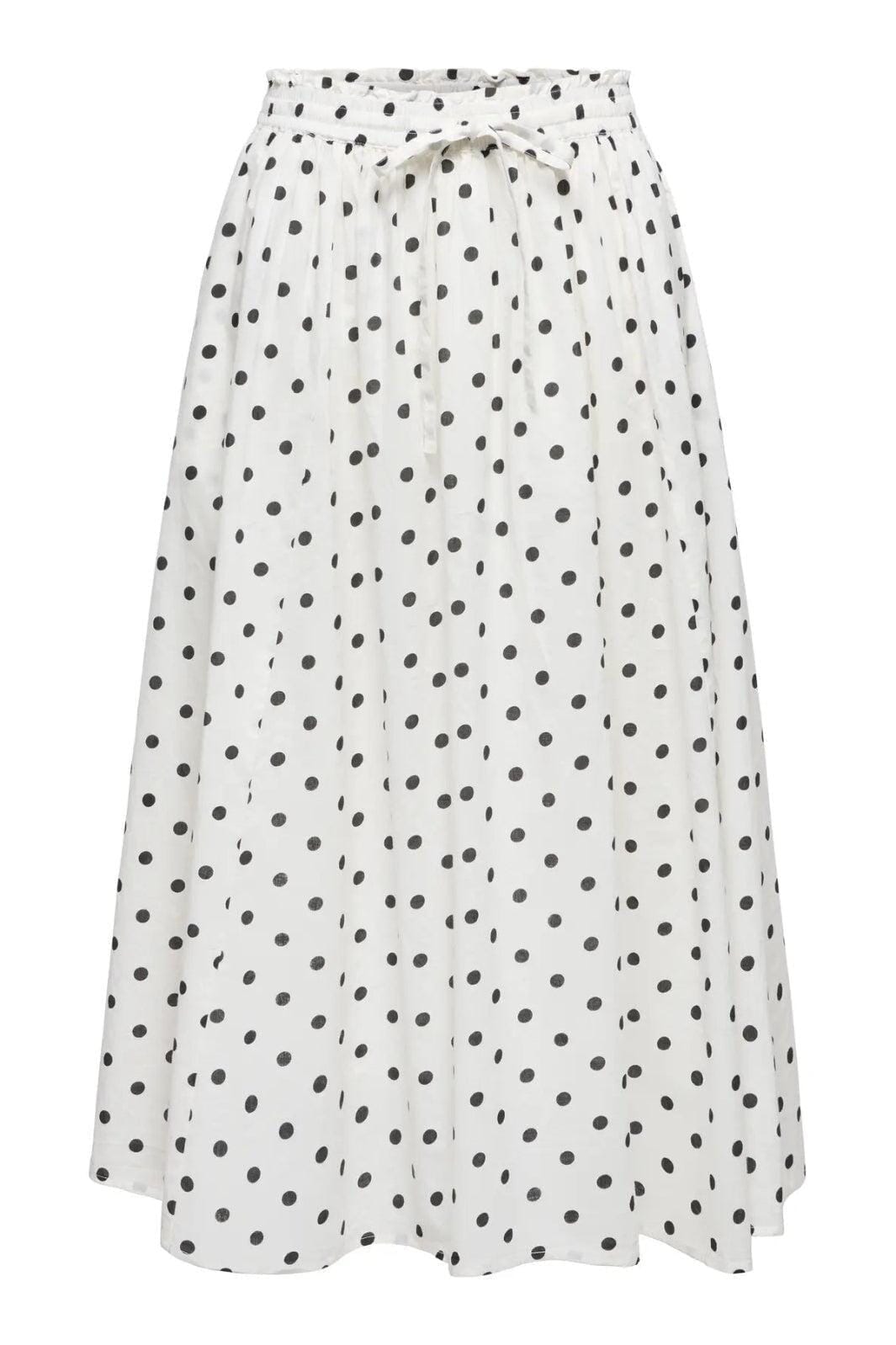 JDY - Jdydiego Maxi Skirt - 5040496 Cloud Dancer Black Dot Nederdele 