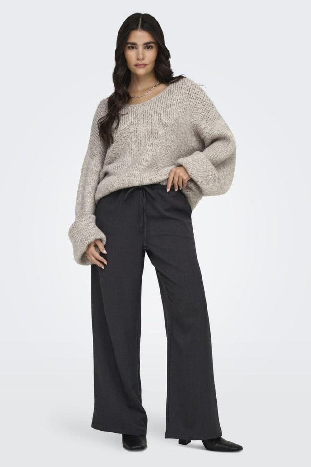 JDY - Jdydinea L/S Reversible Pullov. Knt - 4622743 Chateau Gray
