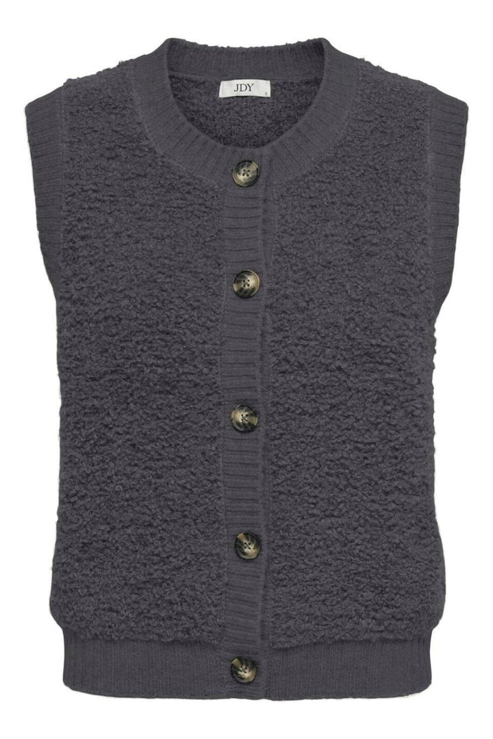 JDY - Jdyeira Life S/L On Button Vest Knt - 4931978 Asphalt Frakker 
