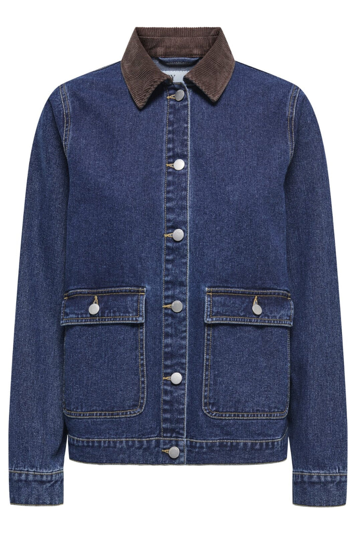 JDY - Jdyella Pocket L/S Denim Jacket - 4881548 Dark Blue Denim
