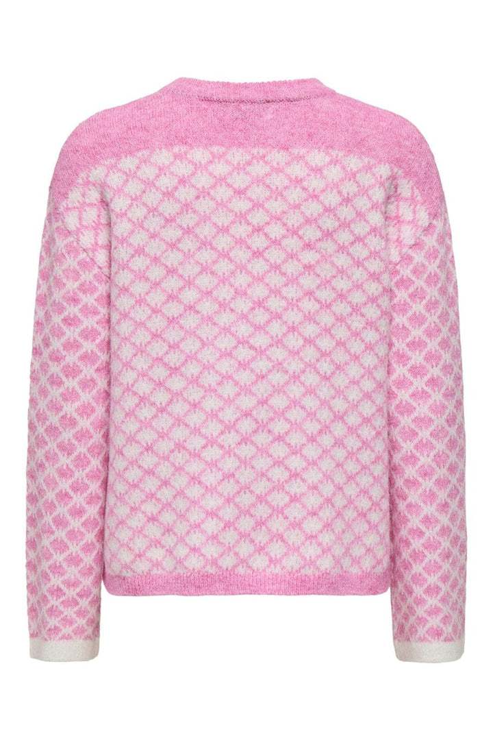 JDY - Jdyelvira L/S Jacquard Pullver Knt - 5174115 Bonbon Diamond Crush