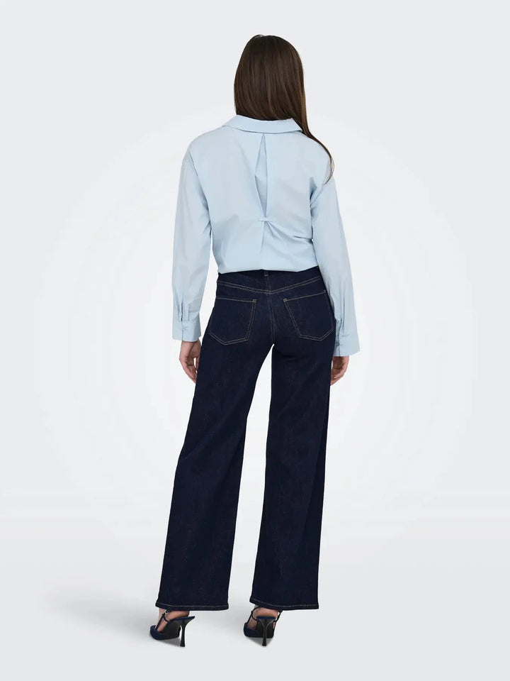 JDY - Jdyfelina-Fina Wide Rinse Jnsdnm - 4840357 Dark Blue Denim Rinse Blue Denim Jeans 