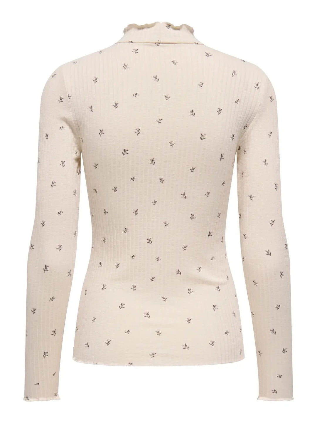 JDY - Jdyfransiska Life L/S Hi-Nck Top - 5067469 Whitecap Gray Pink Lady Flower T-shirts 