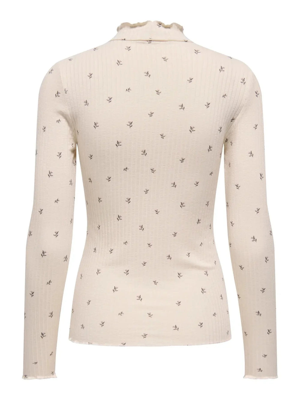 JDY - Jdyfransiska Life L/S Hi-Nck Top - 5067469 Whitecap Gray Pink Lady Flower T-shirts 