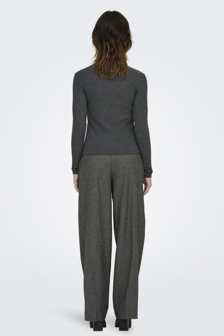 JDY - Jdyfreya L/S Button Top - 4611739 Dark Grey Melange Melange