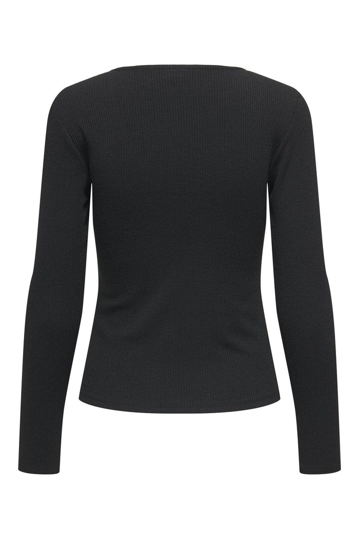 JDY - Jdyfreya L/S Button Top - 4832916 Black Melange