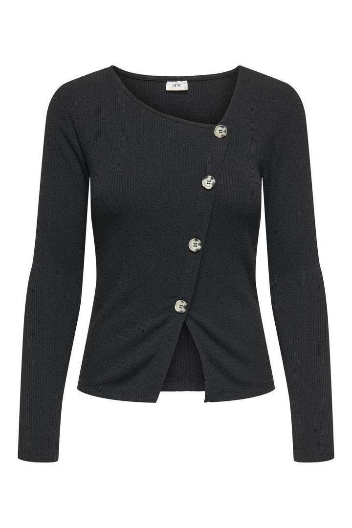JDY - Jdyfreya L/S Button Top - 4832916 Black Melange